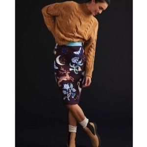Anthropologie Whimsical Forest Friends sweater skirt M NEW